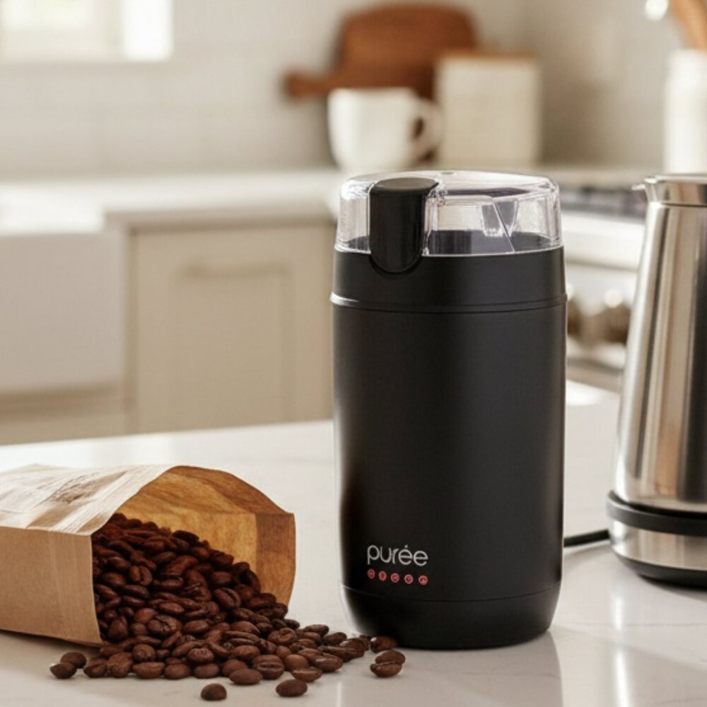 NIB Purée Barista Series Electric Coffee Grinder - Black 2 oz. Capacity